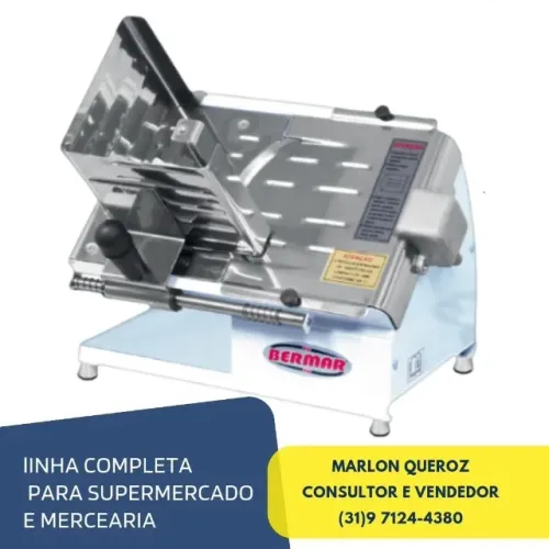 Cortador de Frios Lâmina 22CM Branco Novo