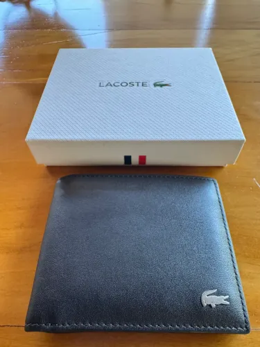 Carteira Lacoste couro marrom original