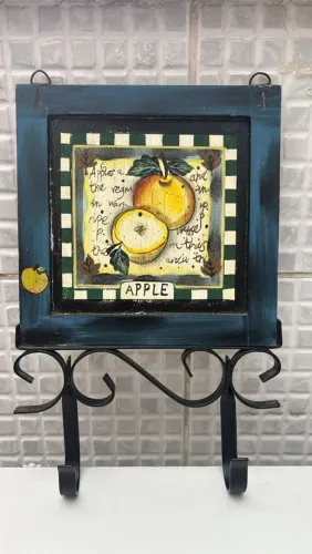 Porta Chaves E Cabideiro Rústico De Parede - Ferro E Azulejo