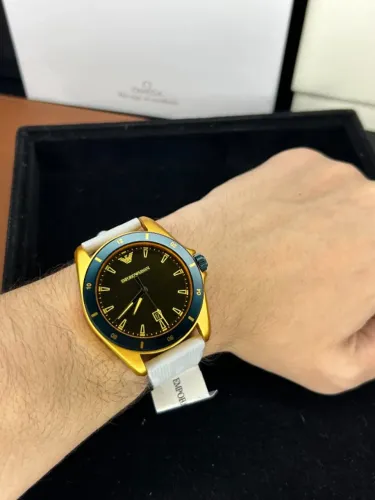relógio emporio armani sigma ar11234 dourado