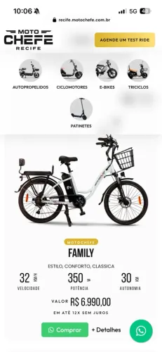 Vendo bicicleta elétrica moto-chefe ( modelo family)