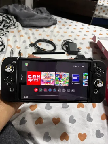 Nintendo Switch OLED Desbloq 64gb + Cartão SD 256gb