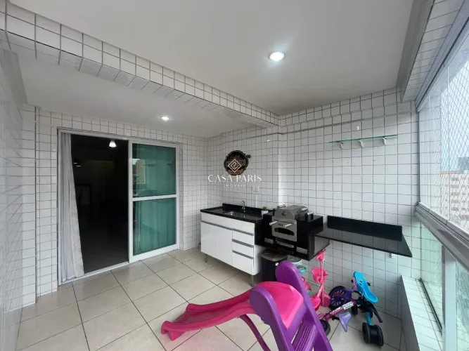 Apartamento de 121 m² com 3 quartos e 2 suítes na Aviação, Praia Grande/SP