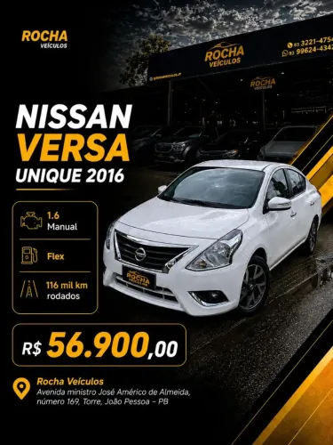 Nissan Versa Unique 1.6 16V Flex 4P Mec. 2016