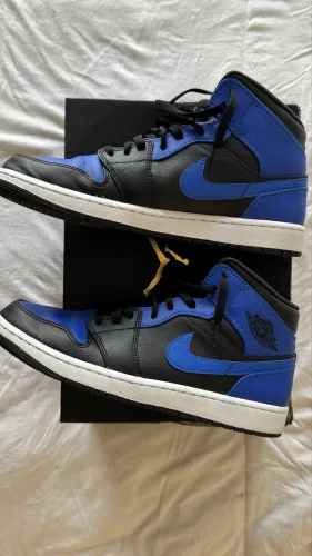 Air Jordan 1 MID Preto/hyper Royal/branco- TAM 44