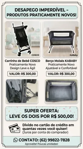 Carrinho de bebê e berço Moisés