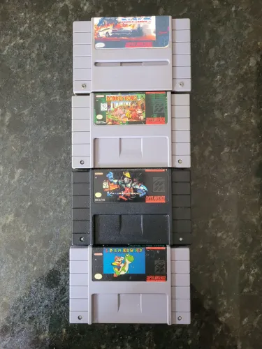 Cartuchos originais Super Nintendo: Killer, Mário World e Dock Kong, RPM Racing 250cada