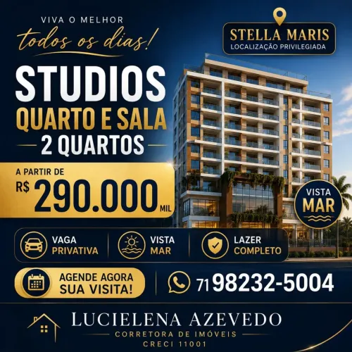 STUDIO VISTA MAR E NASCENTE - STELLA MARIS - 1 VAGA GARANTIDA