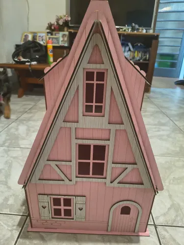 Casinha de boneca Rosa MDF