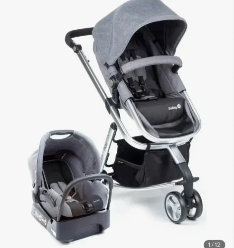 Carrinho de Bebê + Bebê Conforto Safety 0 a 15kg - Pouco Uso