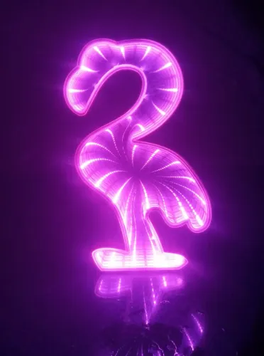 Luminária de Flamingo de LED efeito infinito