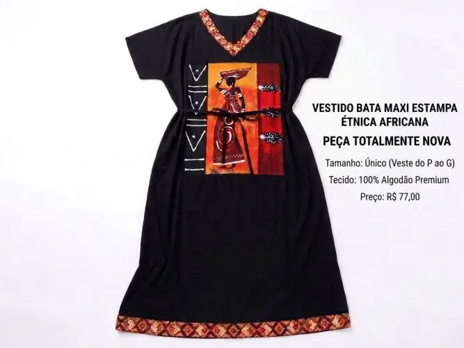 Vestido bata Afro novo