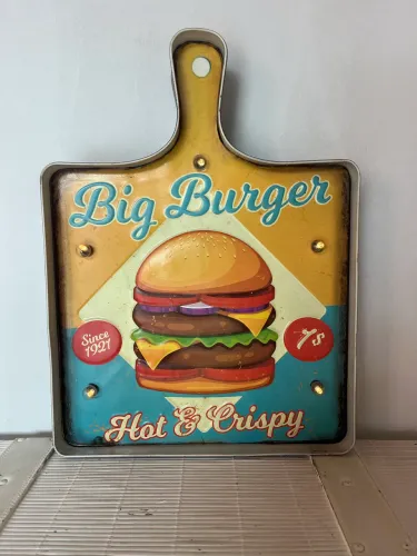 Placa luminosa em metal estilo vintage decorativa para cozinhas, área gourmet