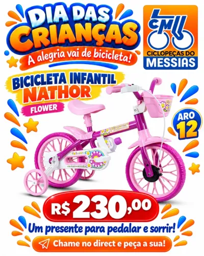 BICICLETA ARO 12 nathor FLOWER