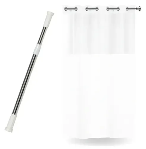 Cortina de Box de Banheiro com Visor e com Varão Extensivo de 1,10 à 2 metros LACRADO