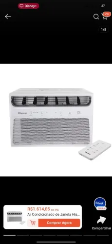 Ar Condicionado de Janela Hisense 8.500 BTUs Frio