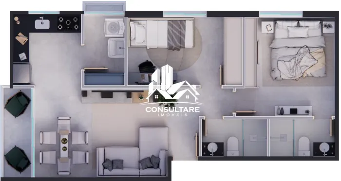 Apartamentos com 1 ou 2 dormitórios com lazer no bairro Biquinha em São Vicente - SP