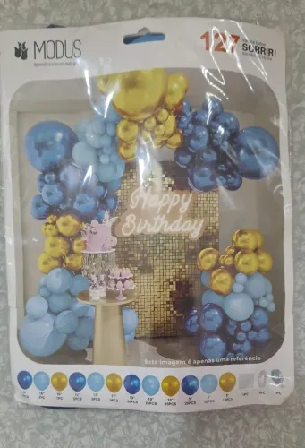 Kit 127 Balões 12? e 18? Dourado e Branco - Decoração para Festas e Aniversários