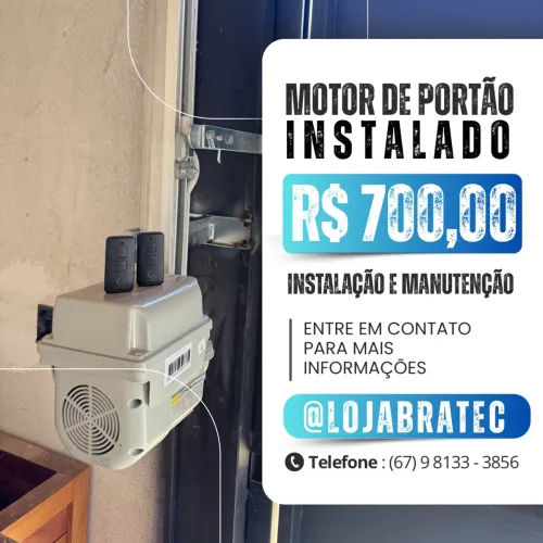 Motor de portão eletrônico de 8 segundos (instalado)