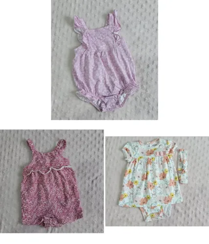 Lote Carter's com 3 roupinhas de bebê menina