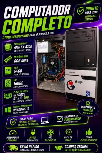 Gabinete Fx8300+ SSD+ Placa de Vídeo