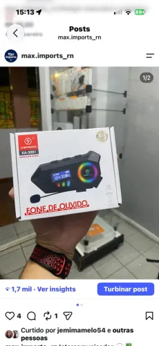 Fone para capacete