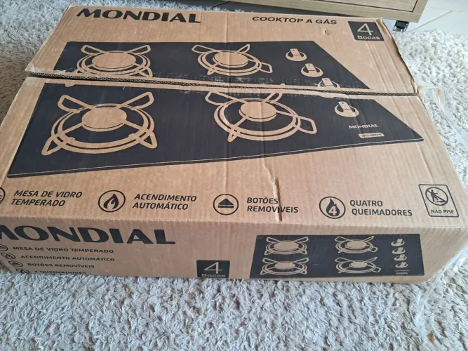 Cooktop a gás 4 bocas.Zero no plástico e na caixa.