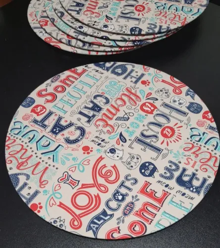 6 Suplás (sousplat) de mdf com capa removível