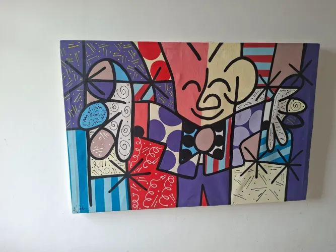Vendo esse quadro em homenagem a Romero de Britto. Tela 86 x 58 cm