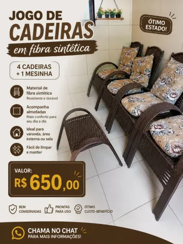 Conjunto de terraço com almofada 