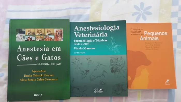 kit 3 livros de anestesiologia veterinária - emergência e intensivismo - novos