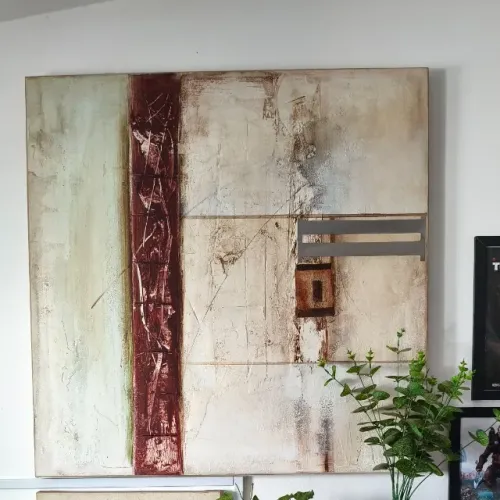 Quadro de Arte Abstrata Pintado à Mão