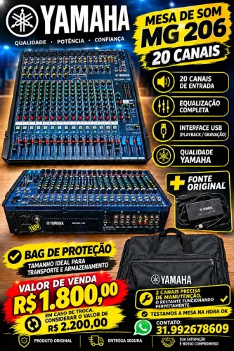 Mesa Yamanha MG 206c 20 canais USB