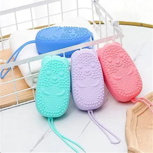 Esponja De Silicone Macia Para Banho Escova Espuma Interna Confortável