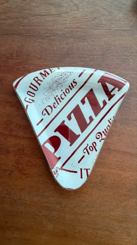 Conjunto com 12 pratos para pizza em vidro - formato fatia