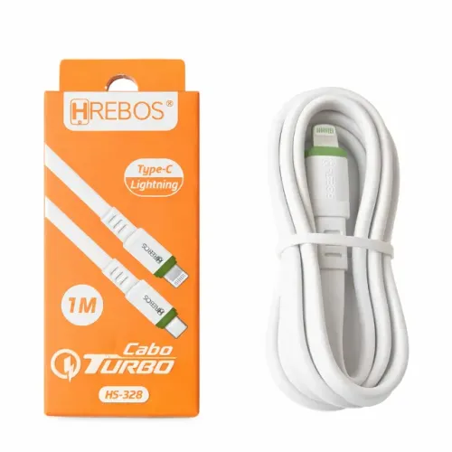 Cabo Type-C para Lightning Hrebos HS-328 iPhone iOS Compatível iPhone 11 12 13 14 pode ret