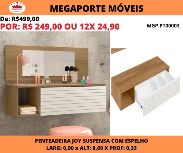 Penteadeira Suspensa com Espelho