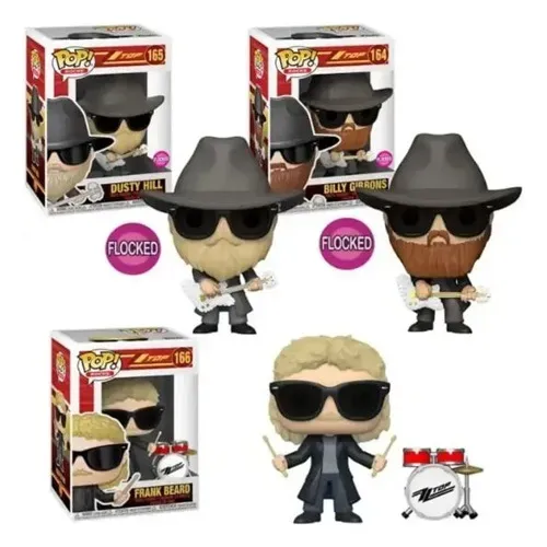 Funko Pop Rocks: ZZ Top 3.75" Collectible Vinyl Figures (Set com 3)