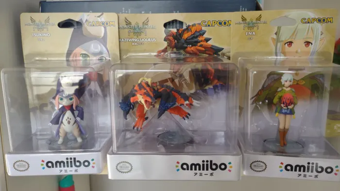 Amiibos Monster Hunter Stories 2 Originais. Tsukino, Ena & Razewing Ratha
