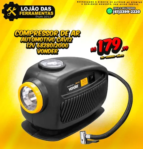 Compressor de Ar Automotivo CAV12 12V Vonder