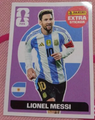 Figurinha Messi Extra Sticker Roxa Panini Copa do Mundo - Rara - R$ 230