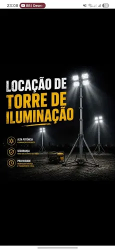 Torre de Iluminação- Ilumine seu evento ou sua obra com eficiência e economia!<br>