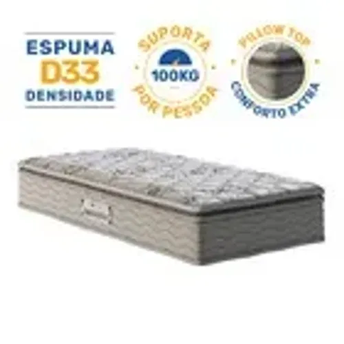 Colchão Solteiro D33 Alto Conforto Pillow Top
