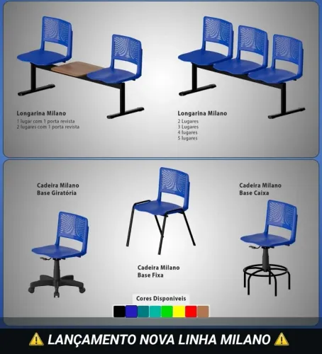Longarina pra sala de espera várias cores pronta entrega