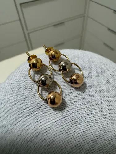 BRINCO 3 CORES OURO (AMARELO/BRANCO/ROSÉ). 3,3 GRAMAS