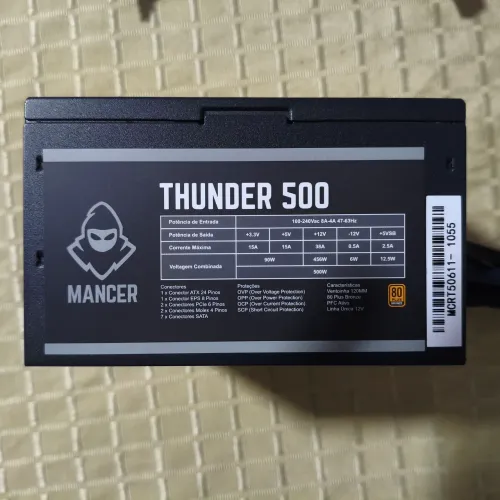 Fonte PC Mancer Thunder 500w 80 plus