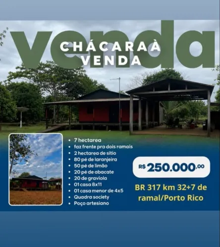 Chácara a venda.