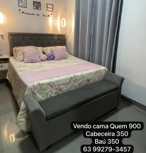 Vendo cama cabeceira e baú