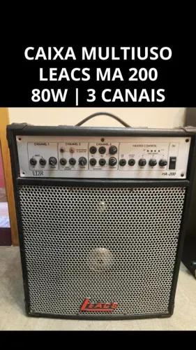 CAIXA DE SOM MULTIUSO PARA SHOWS E EVENTOS 80W LEACS 200 3 CANAIS