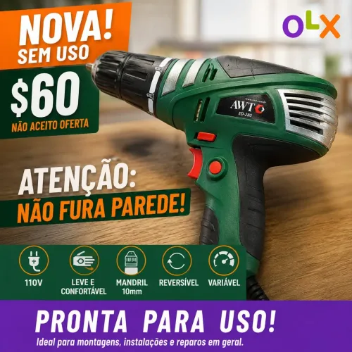 Parafusadeira/Furadeira AWT ED-280 - NOVA, Sem uso